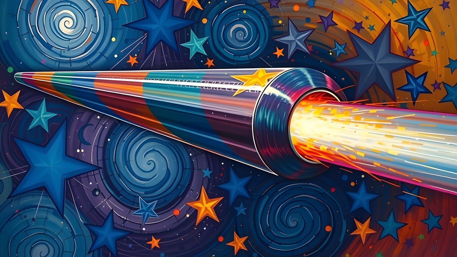 High-Velocity Metallic Cylinder in Cosmic Impasto Style
