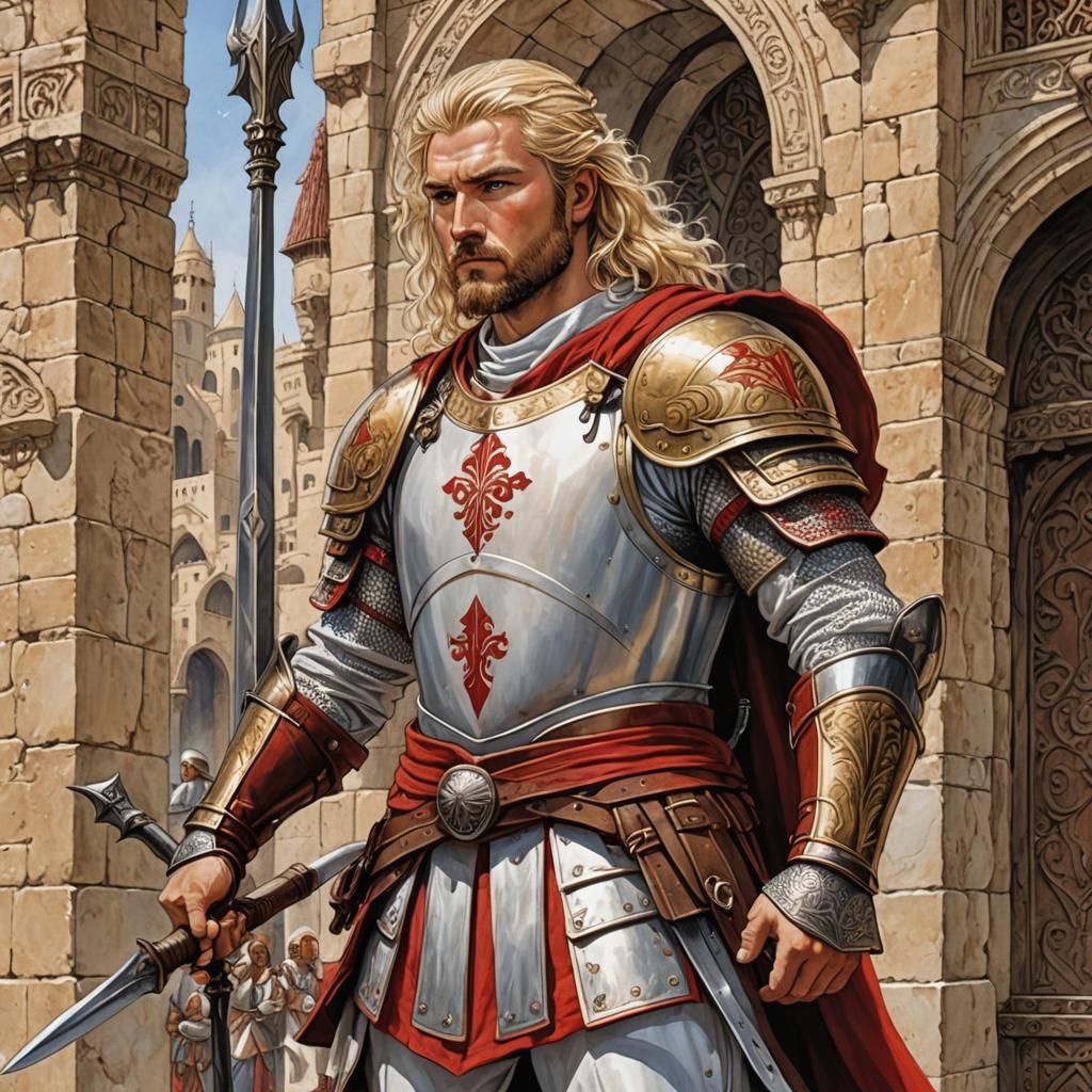 Viking Warrior at Baghdad Gate in Bande Dessinées Style