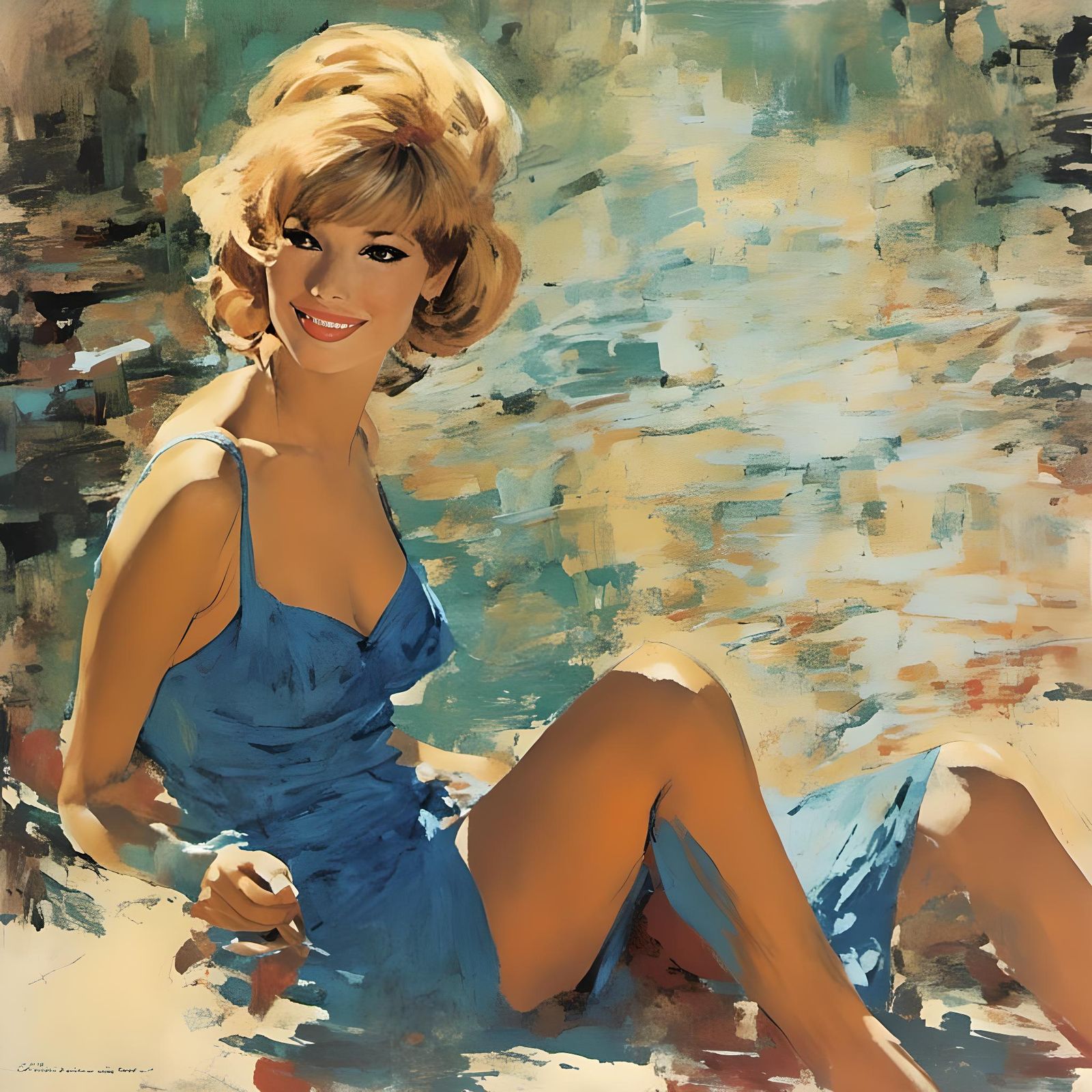 Modern Monica Vitti in Impressionist Style