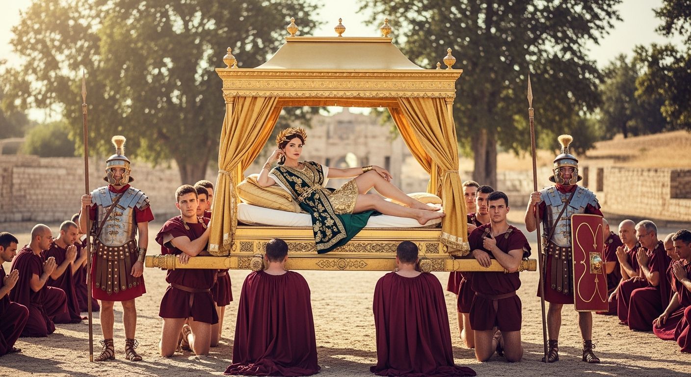 Empress Messalina on Gold Litter Bed
