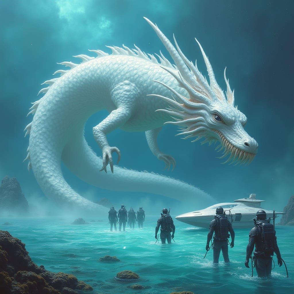 Majestic Sea Dragon Guides Divers to Spaceship