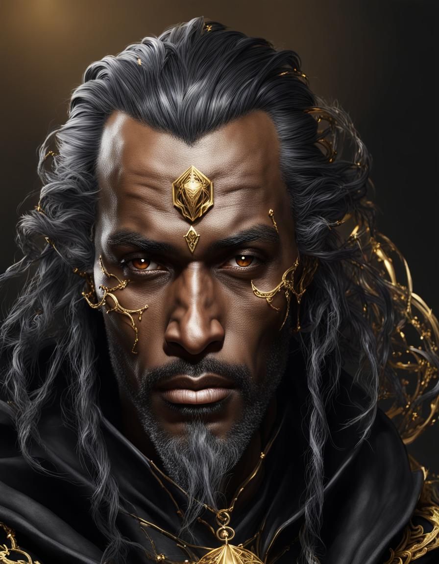 Black Sorcerer with Gold Details