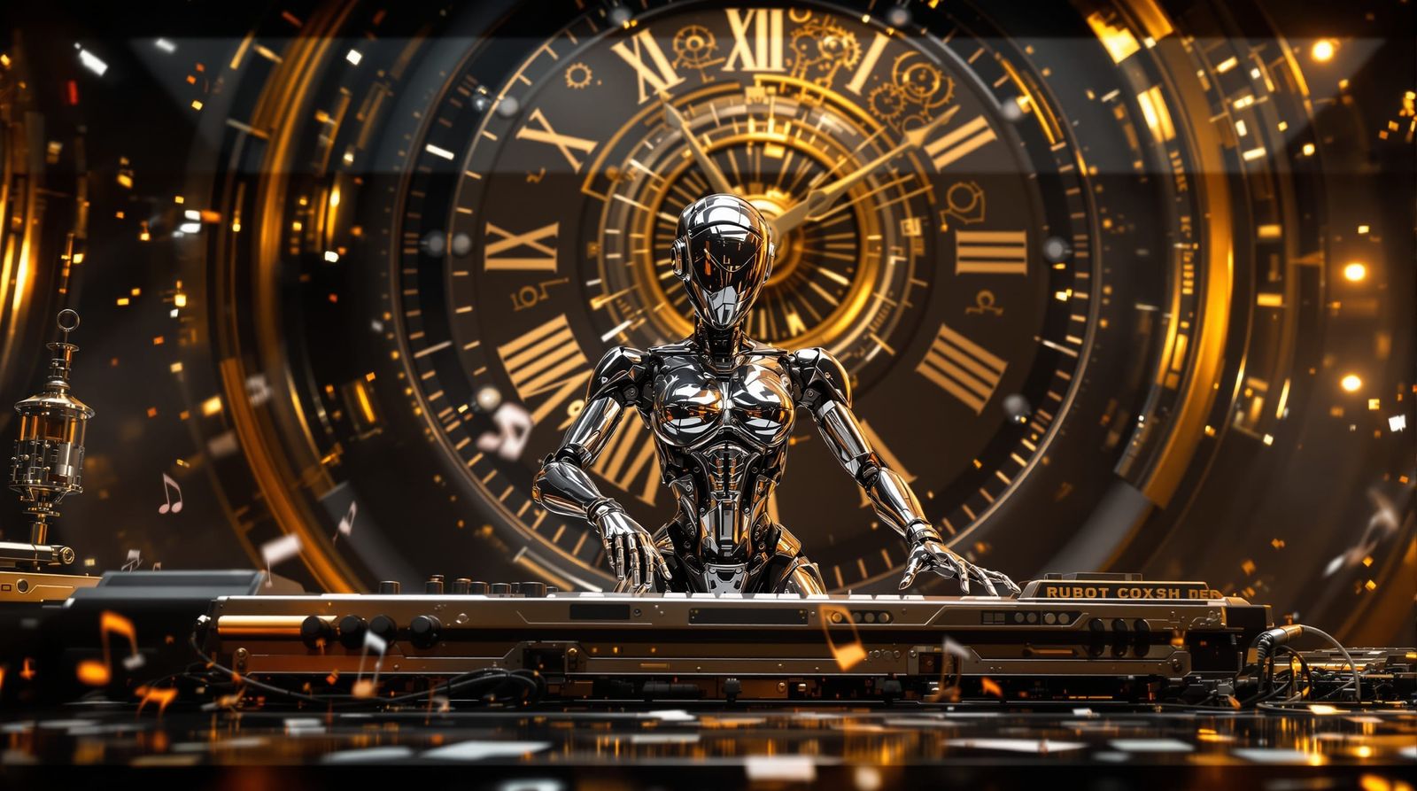 Robotic Ballerina DJ Dancing with Clockwork Details