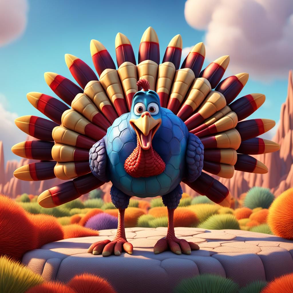 Turkey Teeth: Pixar-Style 3D Digital Art