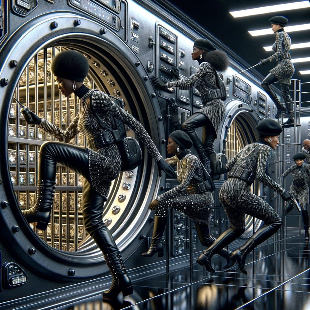 Female Jewel Thieves Infiltrate Futuristic Rocket Vault