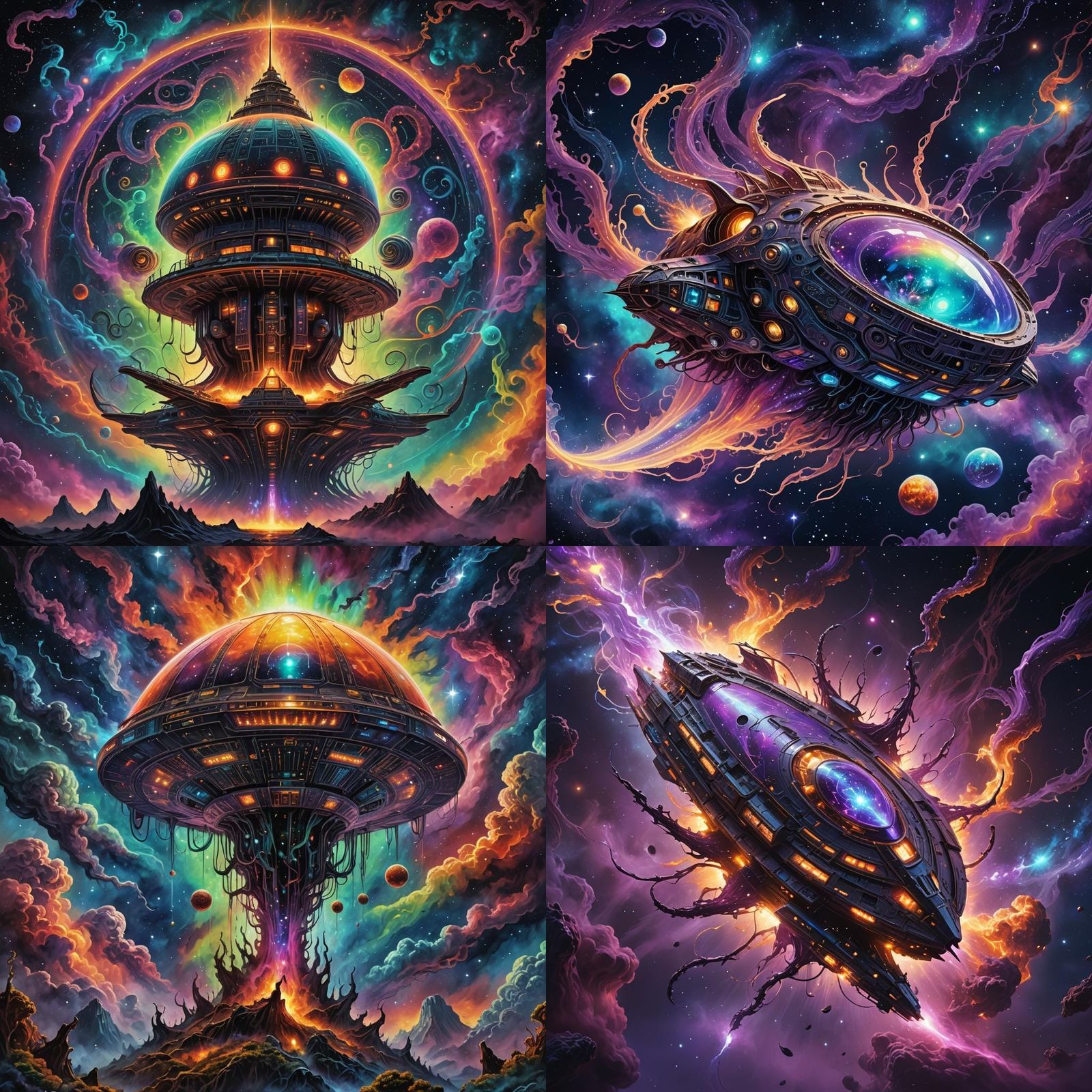 Eldritch Spaceship: Lovecraftian Astral Illustration