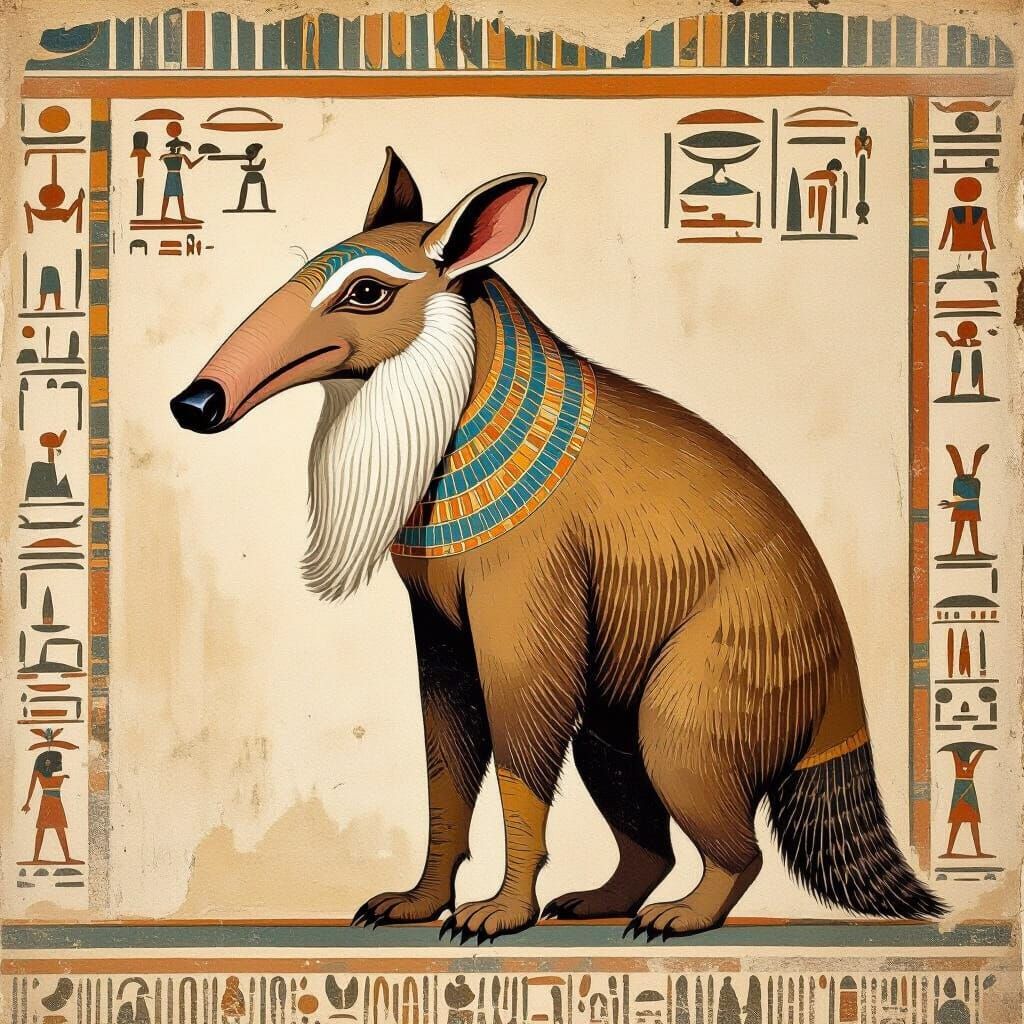 Ancient Egyptian Aardvark Fresco