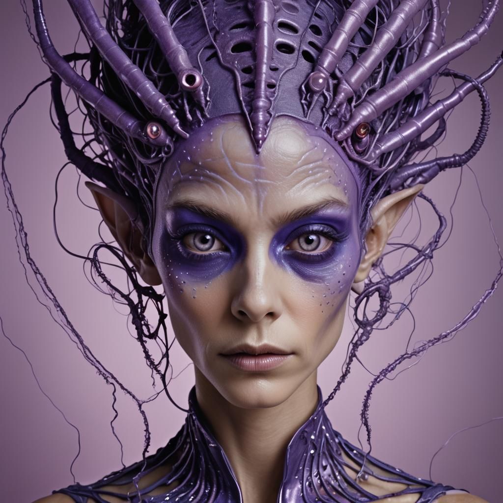 Alien Fashion Model Portrait in Vogue Style
