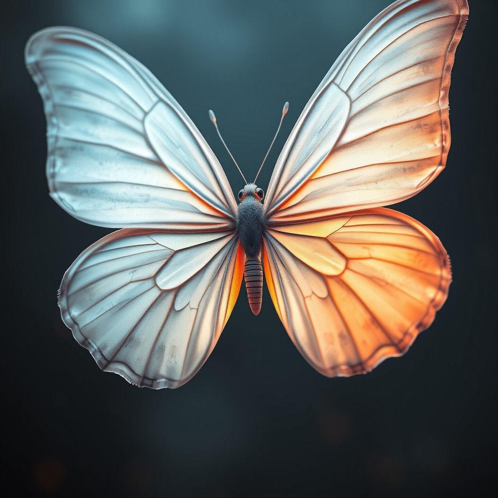 White Butterfly Close-Up: Fantasy and Wonder