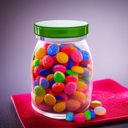 Hyperdetailed Candy in Crystal Jar Photo