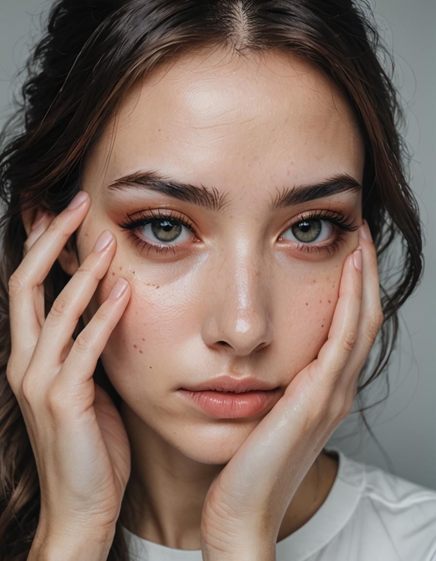Shy Girl Looking Upwards