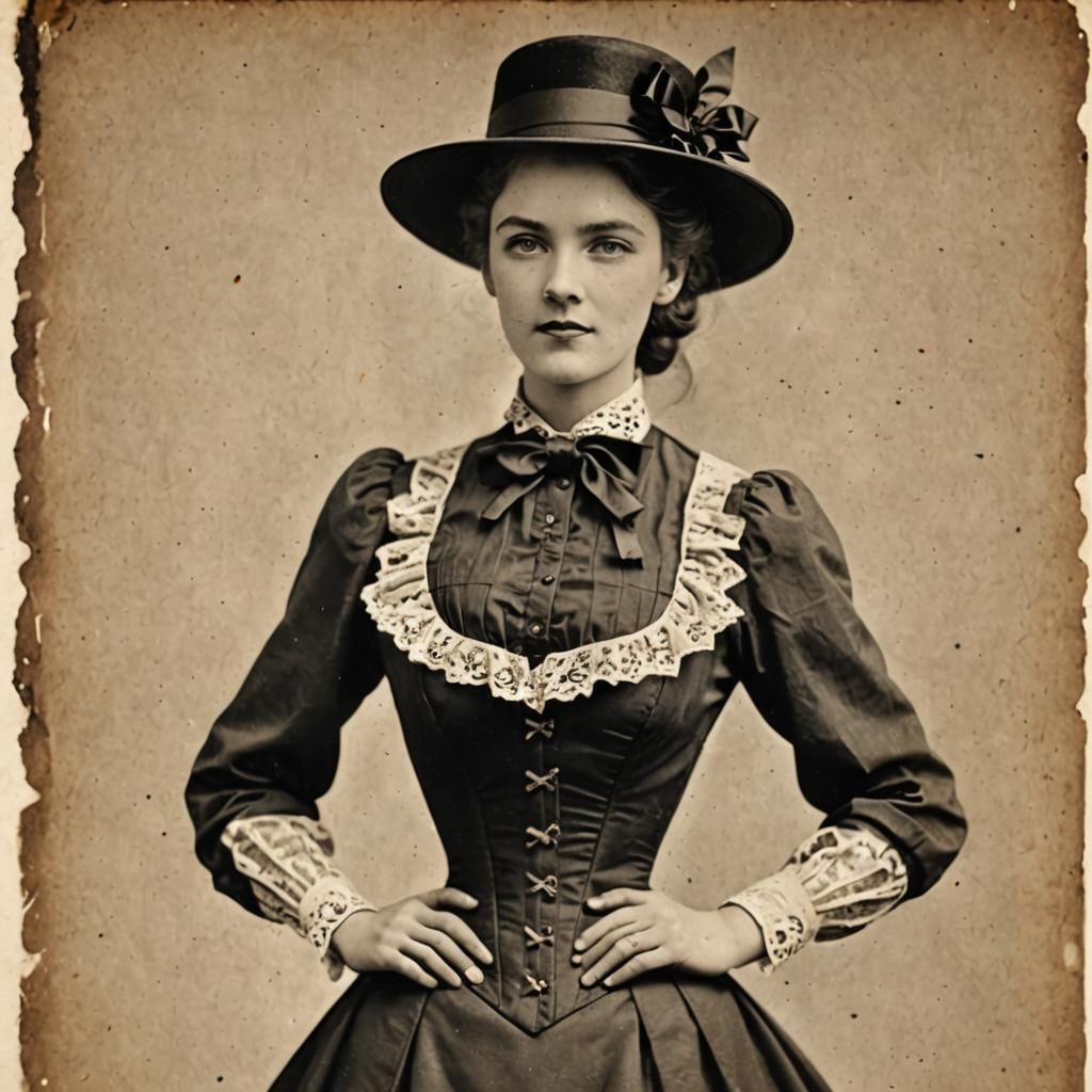 Elegant Woman in Vintage Fashion with Corset