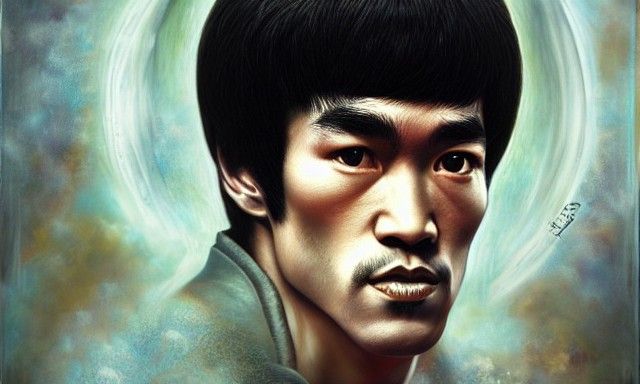 Hyperdetailed Painting of Bruce Lee as Digital Art