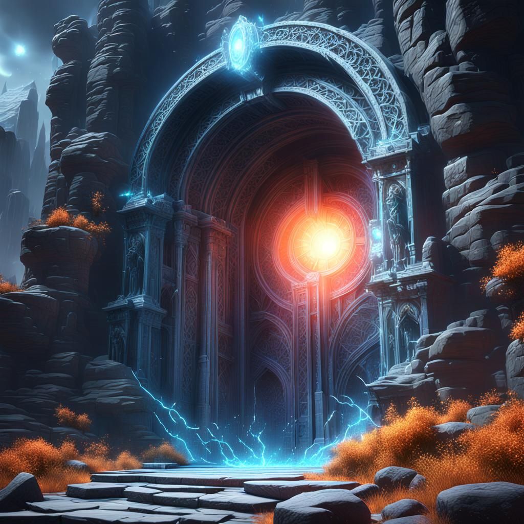 Ominous Glowing Rift Portal Concept Art