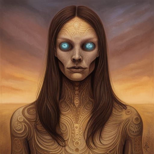 Creepy Steampunk Woman Portrait