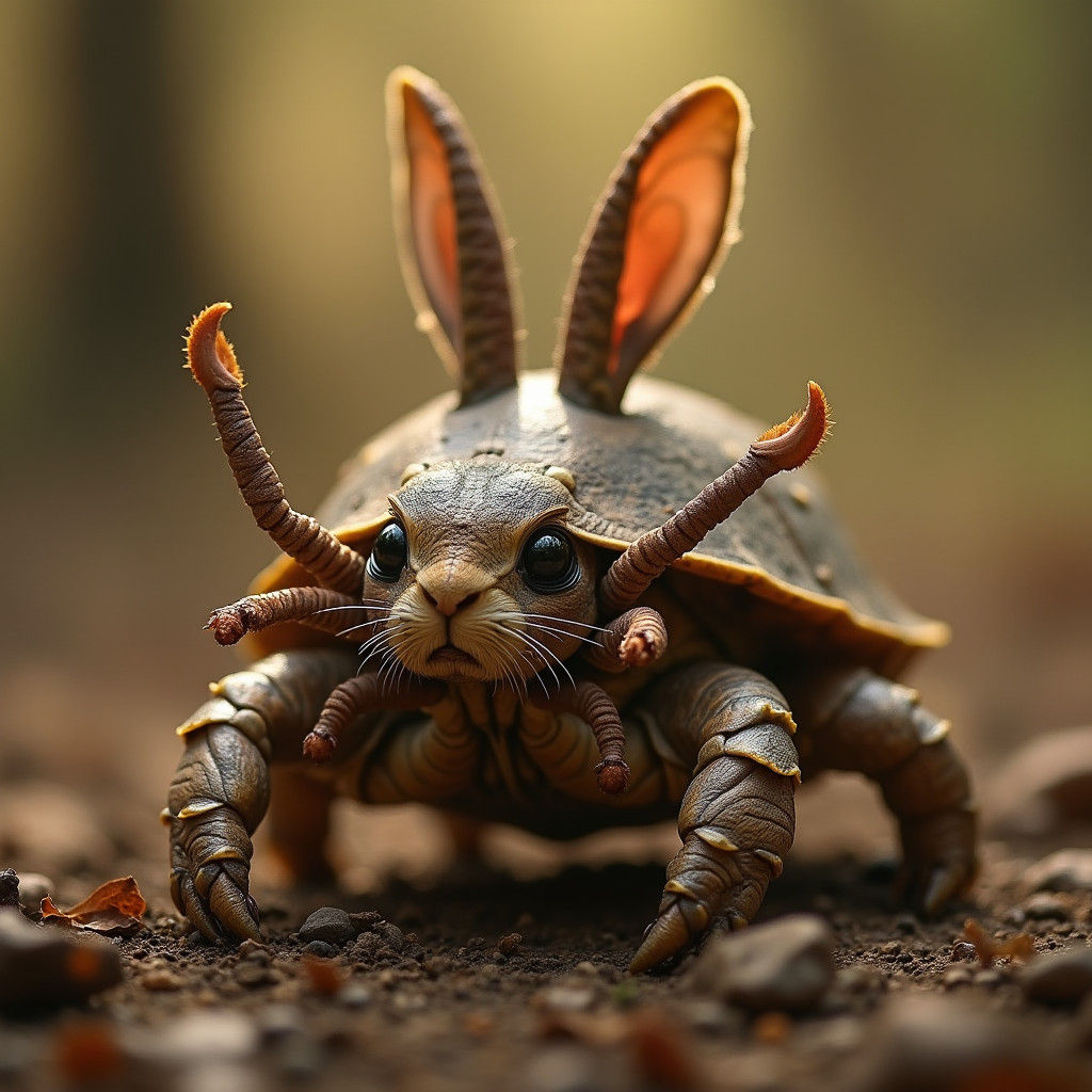 Intricate Bunny Carapace in Nature Documentary Style