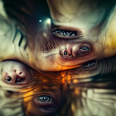 Dog Portrait in Upside Down World