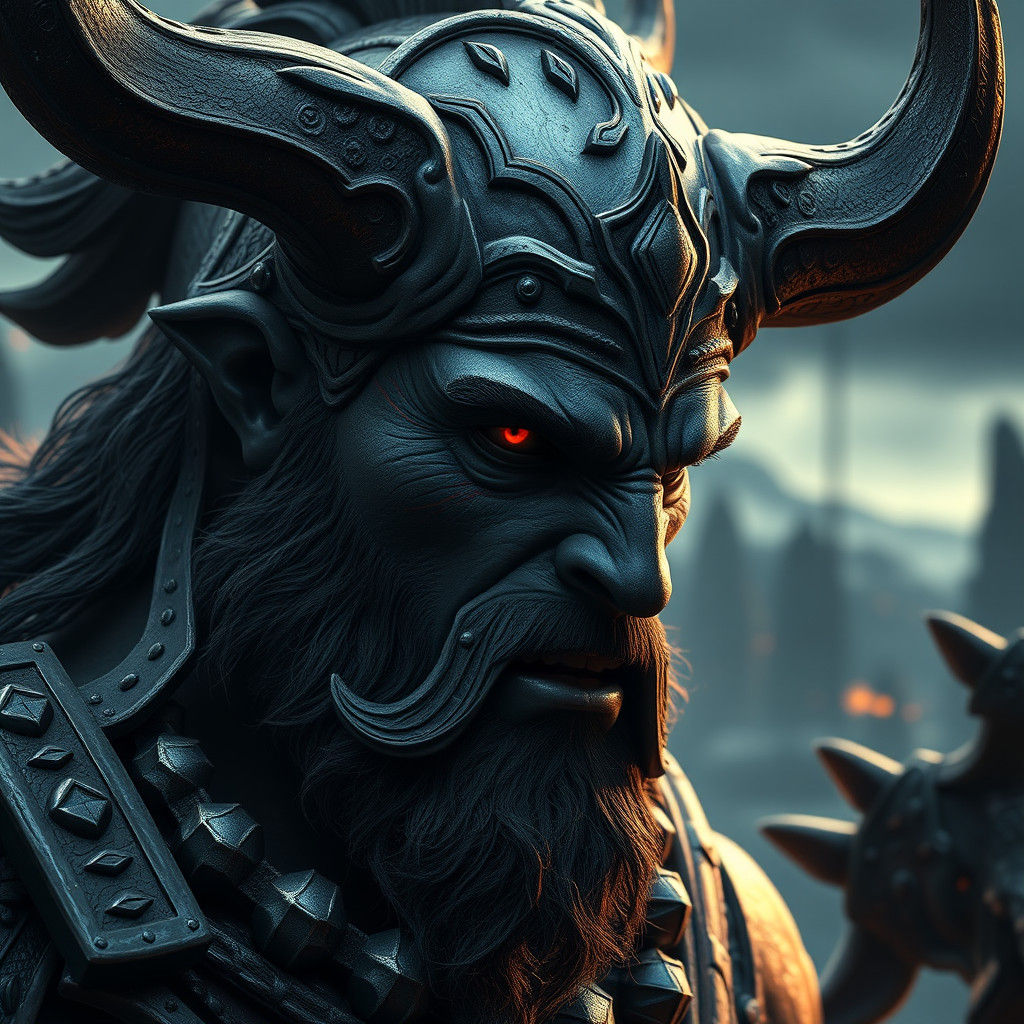 Ares, Greek God of War, in Fantasy Concept Art Style