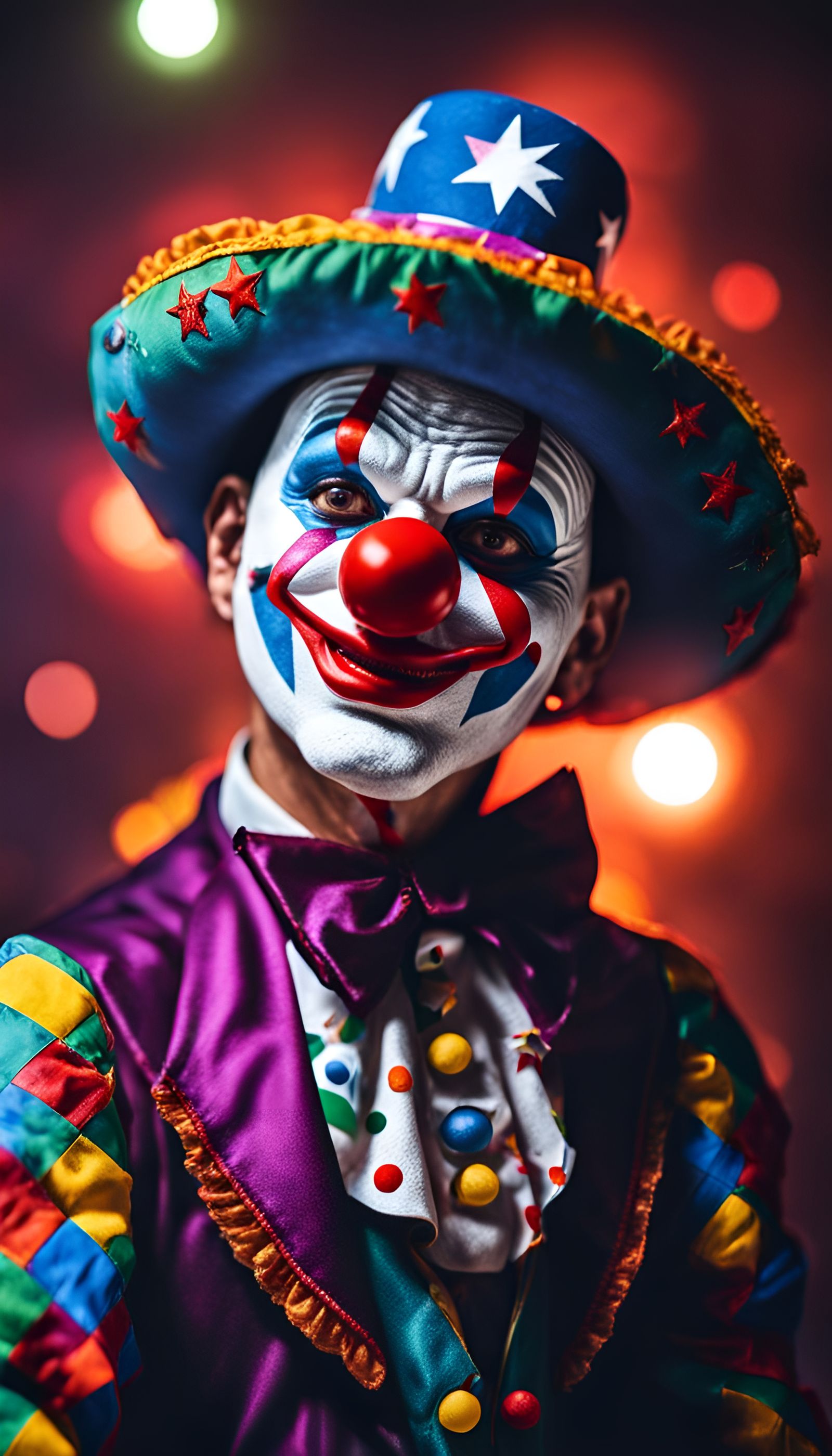 Evil Mexican Clown Among the Stars in 8K