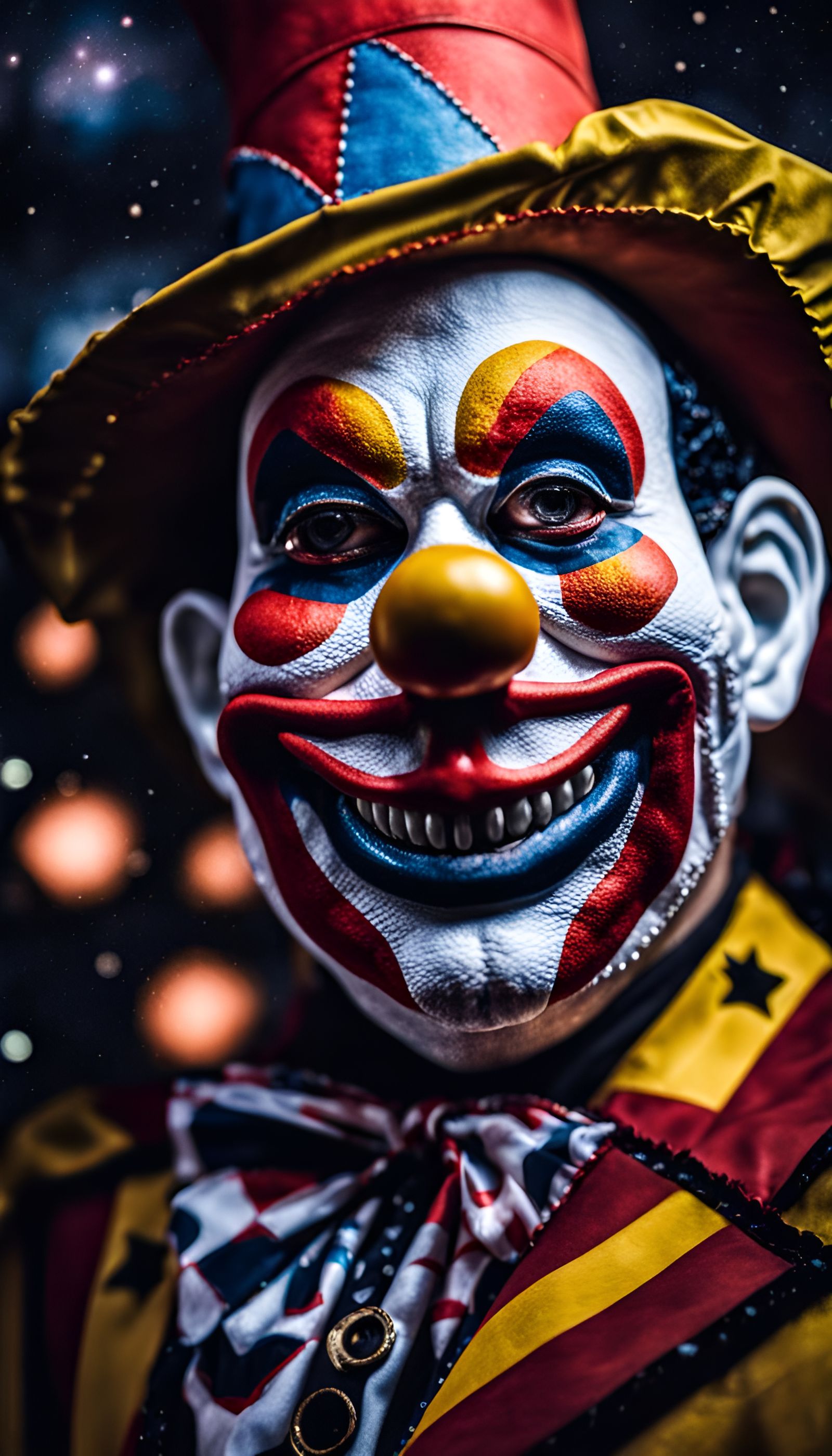 Evil Mexican Clown Soaring Among the Stars