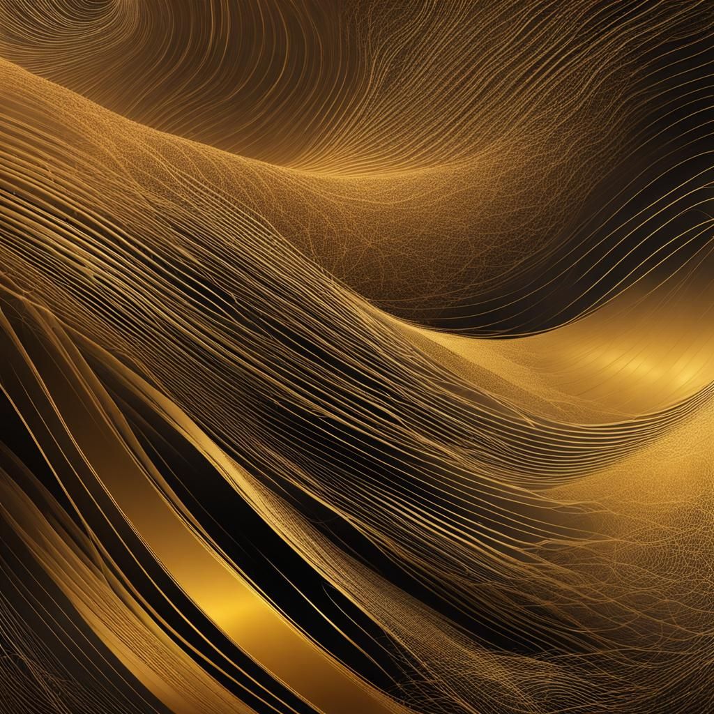 Abstract Curvilinear Design in Golden Gradient