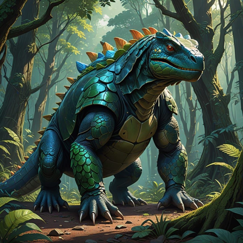 Majestic Hybrid Creature Embodies Forest Harmony