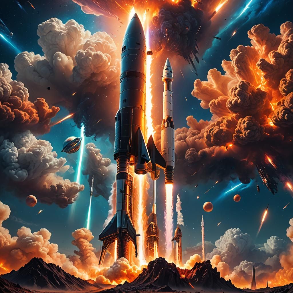 SpaceX Rocket to Mars: Sci-Fi Concept Art