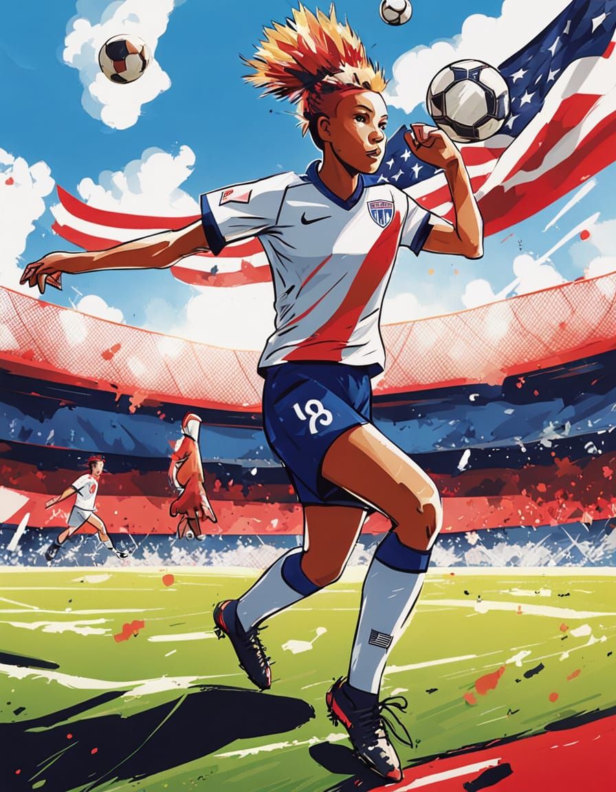 Dynamic Anime Soccer Player in Manga Style
