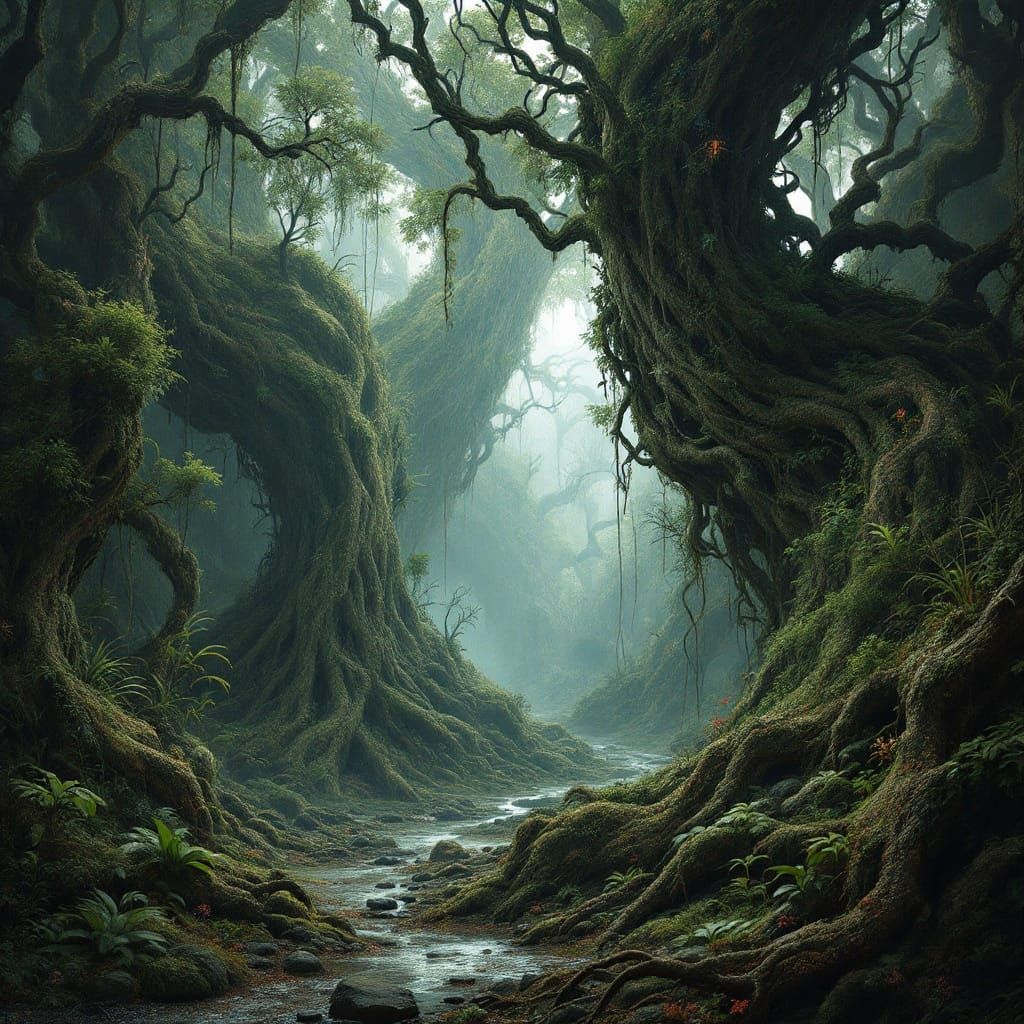 Mystical Ancient Landscape of Prehistoric Life