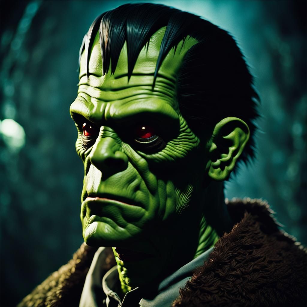 Ghibli-Inspired Frankenstein's Monster Film Still