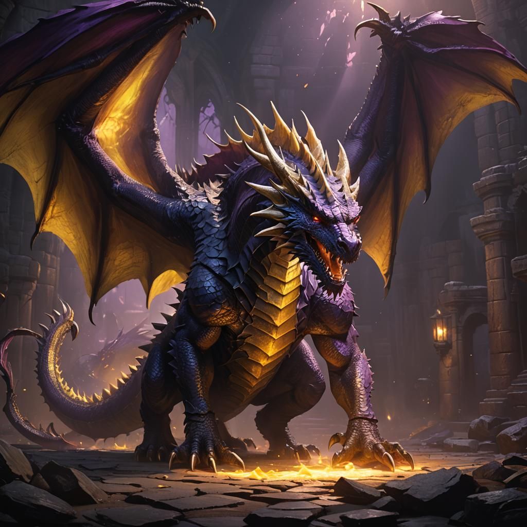 Epic Dragon Emerging from Shadows, Cinematic Film Still