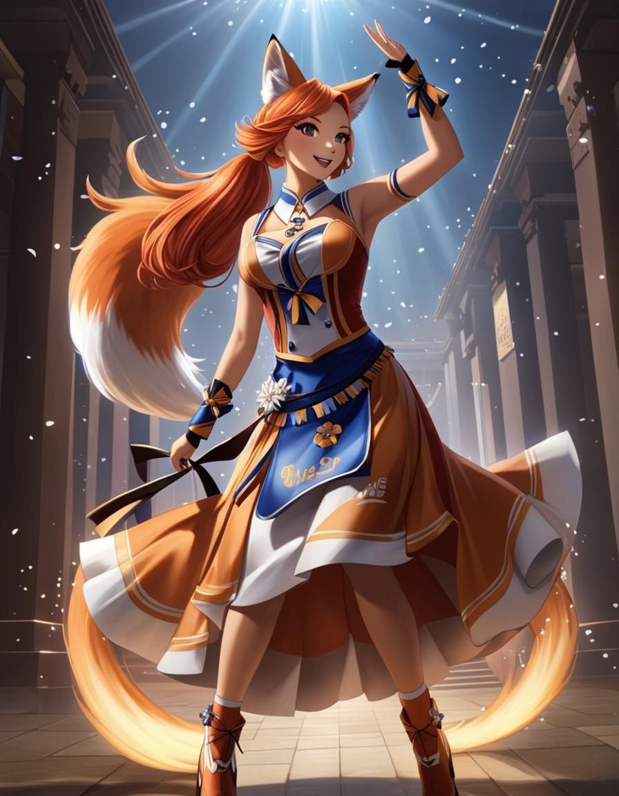 Fox Maidens Dancing in Ancient Japan