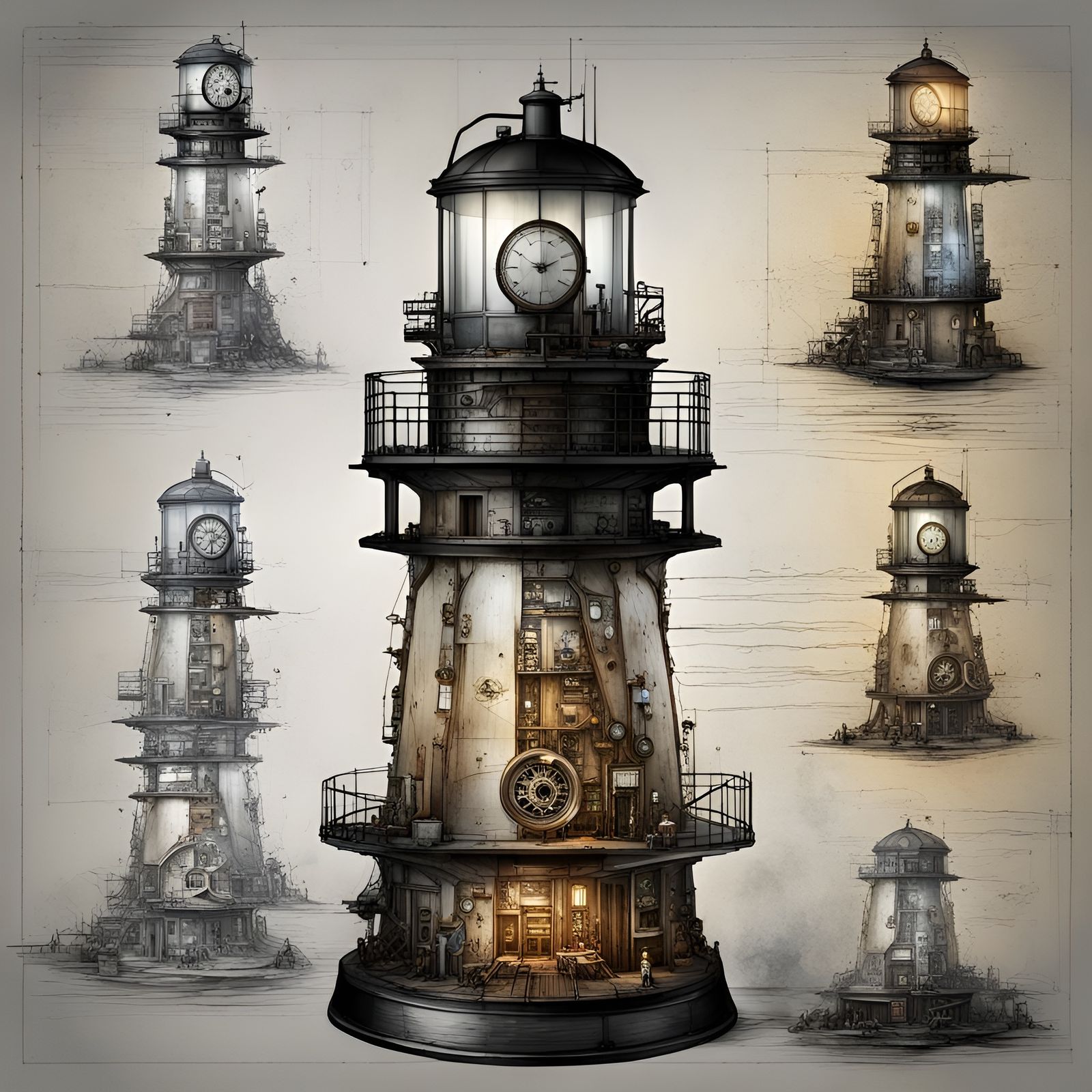 Steampunk Monocle Lighthouse Concept Art