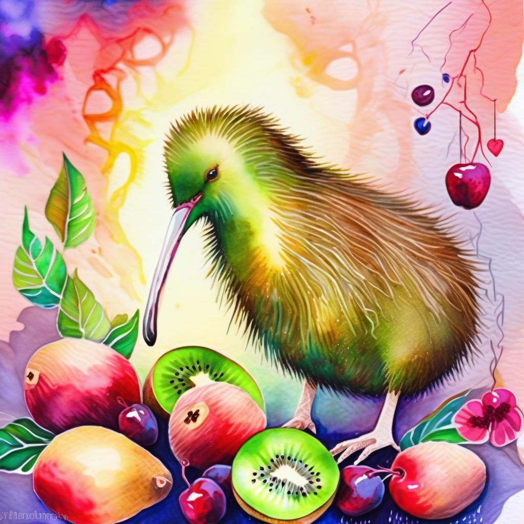 Kiwi Fruit Kiwi Bird