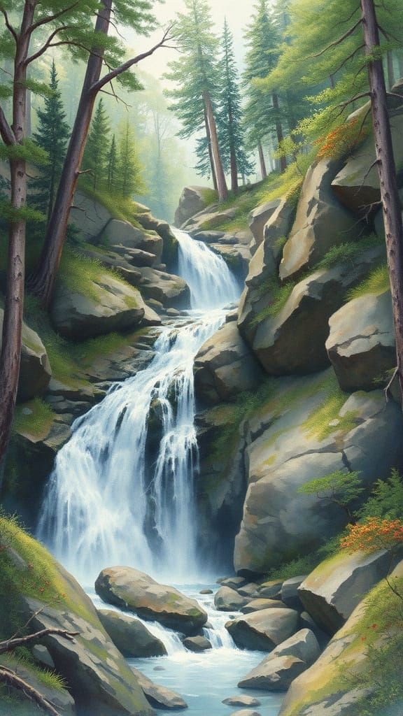 Romantic Watercolor Masterpiece: Hyperrealistic Appalachian ...