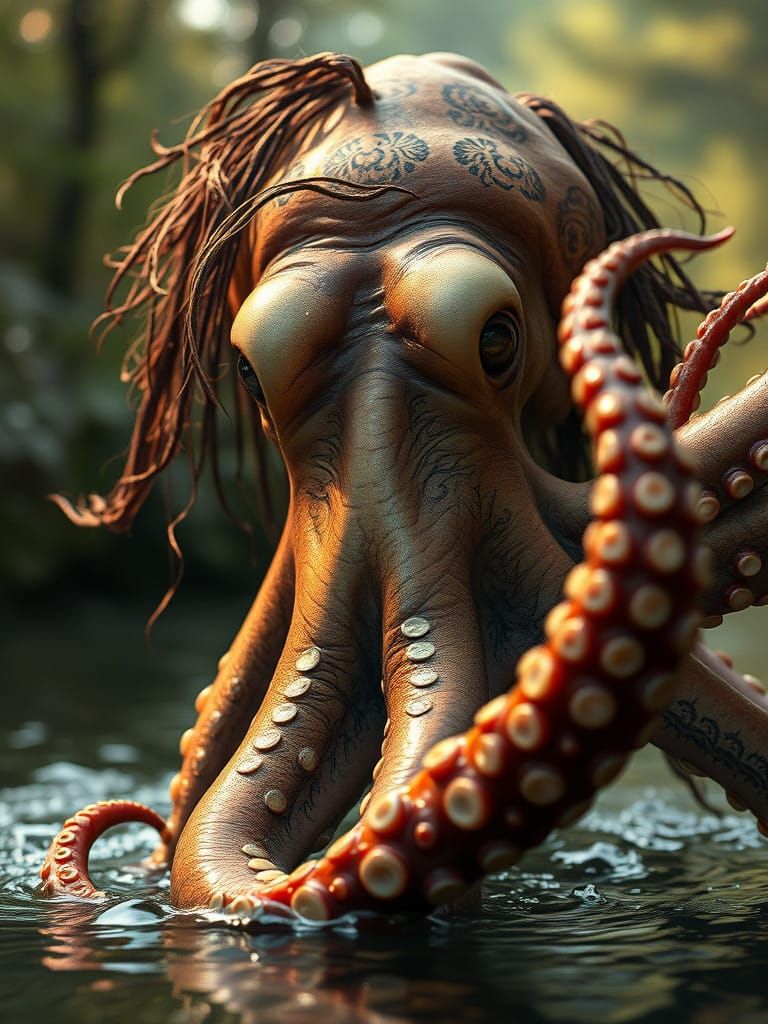 Viking Tribal Octopus Emerge from Primal River Depths