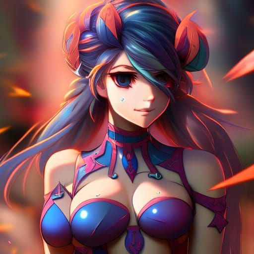 Anime Girls in Bikinis: Detailed Fantasy Concept Art