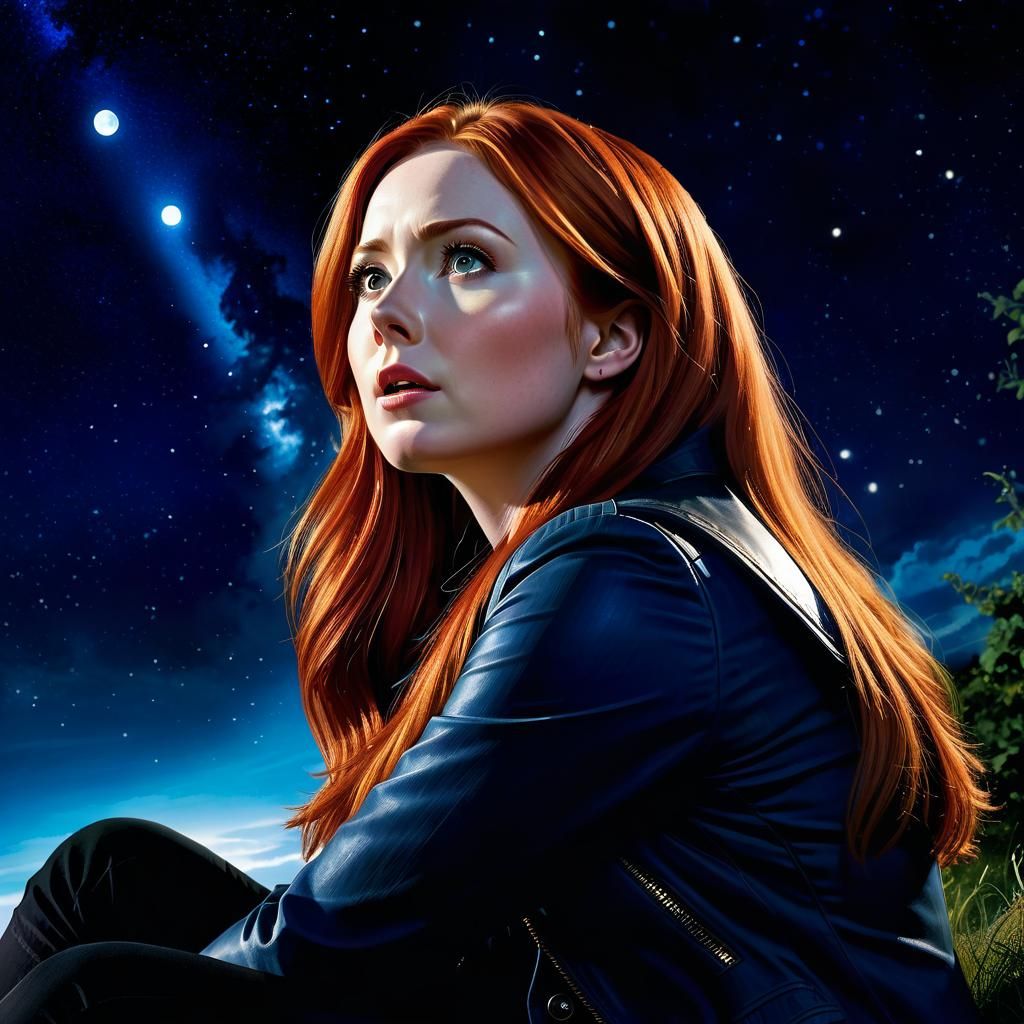 Amy Pond Gazing at the Night Sky