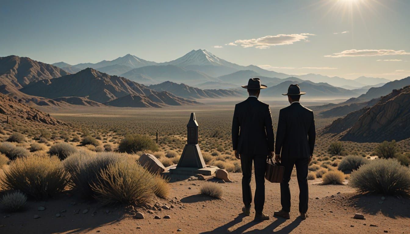 Men in Black Agents at Pacific Crest Trail Terminus