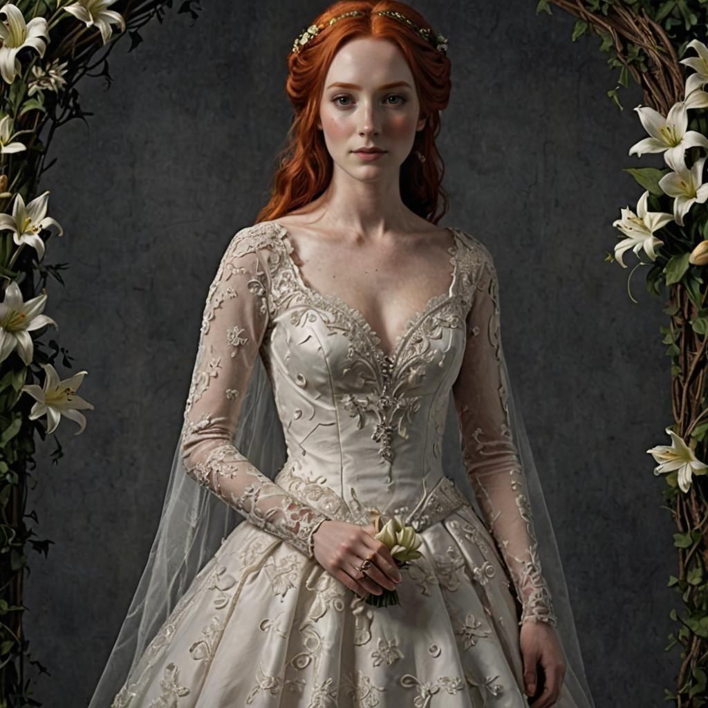 Wedding Scene with Bride and Groom