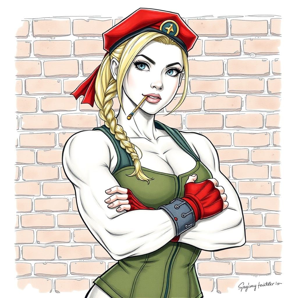 Cammy Portrait in Comic Book Art Style