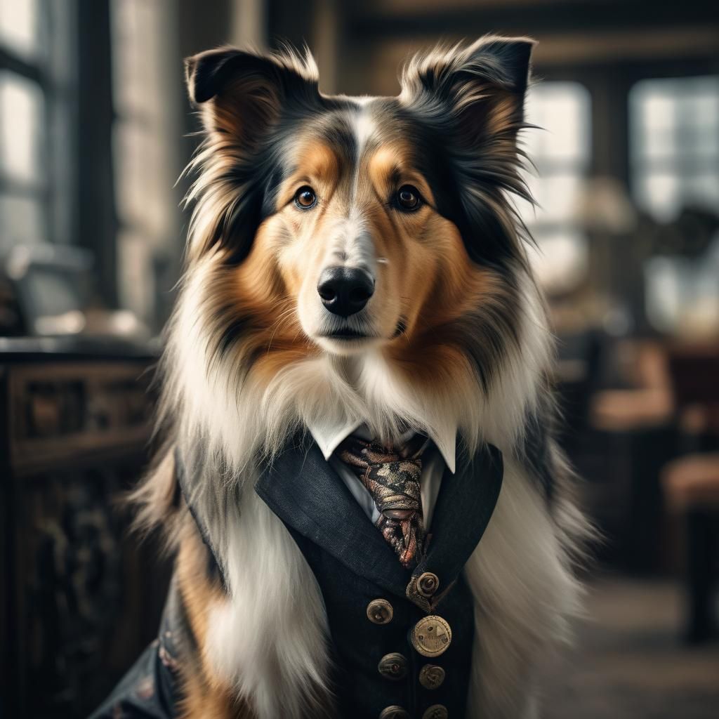 Rough Collie in Detailed, Hyperrealistic Photo