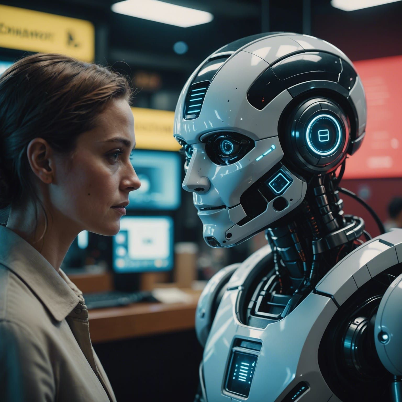 AI Chatbot Interface in Cinematic Style