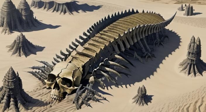 Hyperdetailed RPG Map Featuring Monster Skeleton