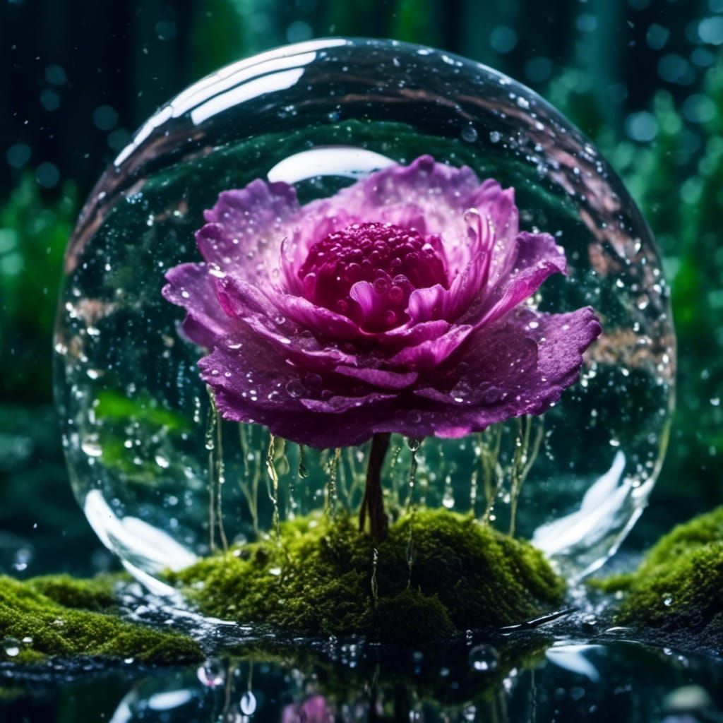 Caught in water bubble