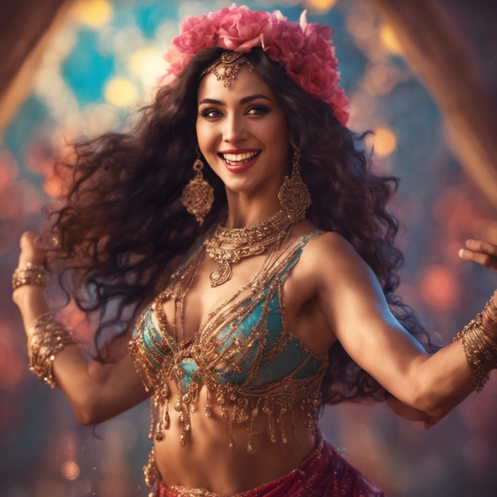 A beautiful female Morocco belly dancer,