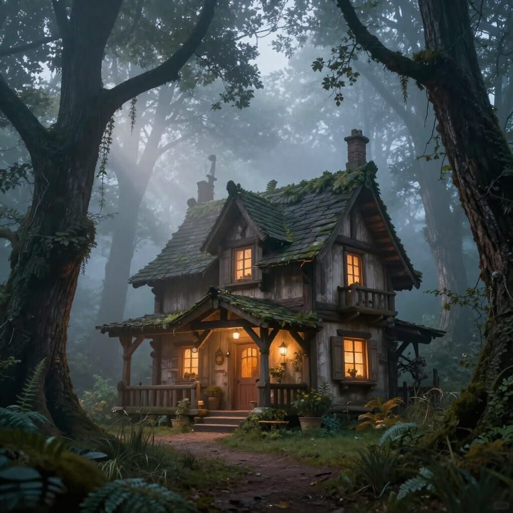 Cozy Wizard Home in Misty Forest Glow
