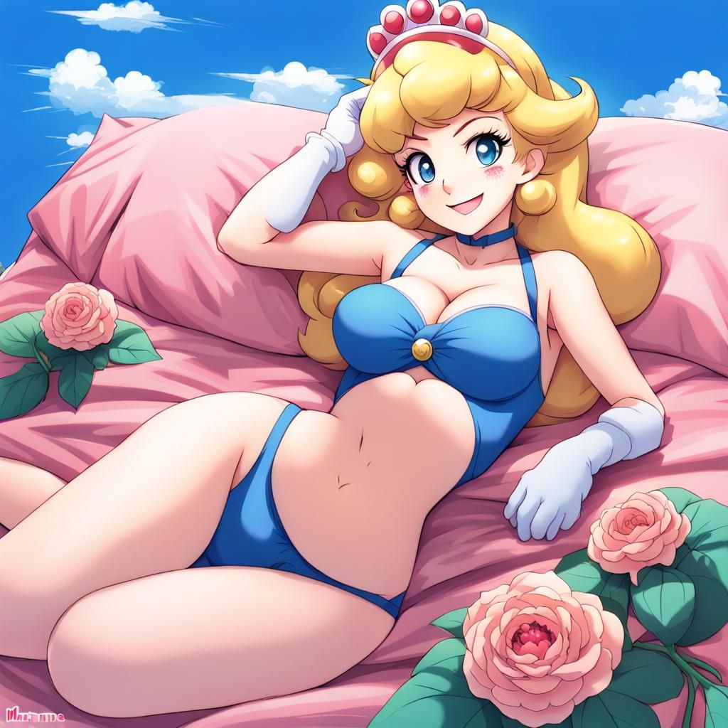 Princess Peach Anime Swimsuit Pin-Up