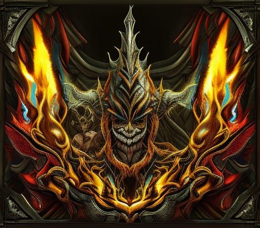 Branchpunk Demon Skull Underworld in Album Art Style