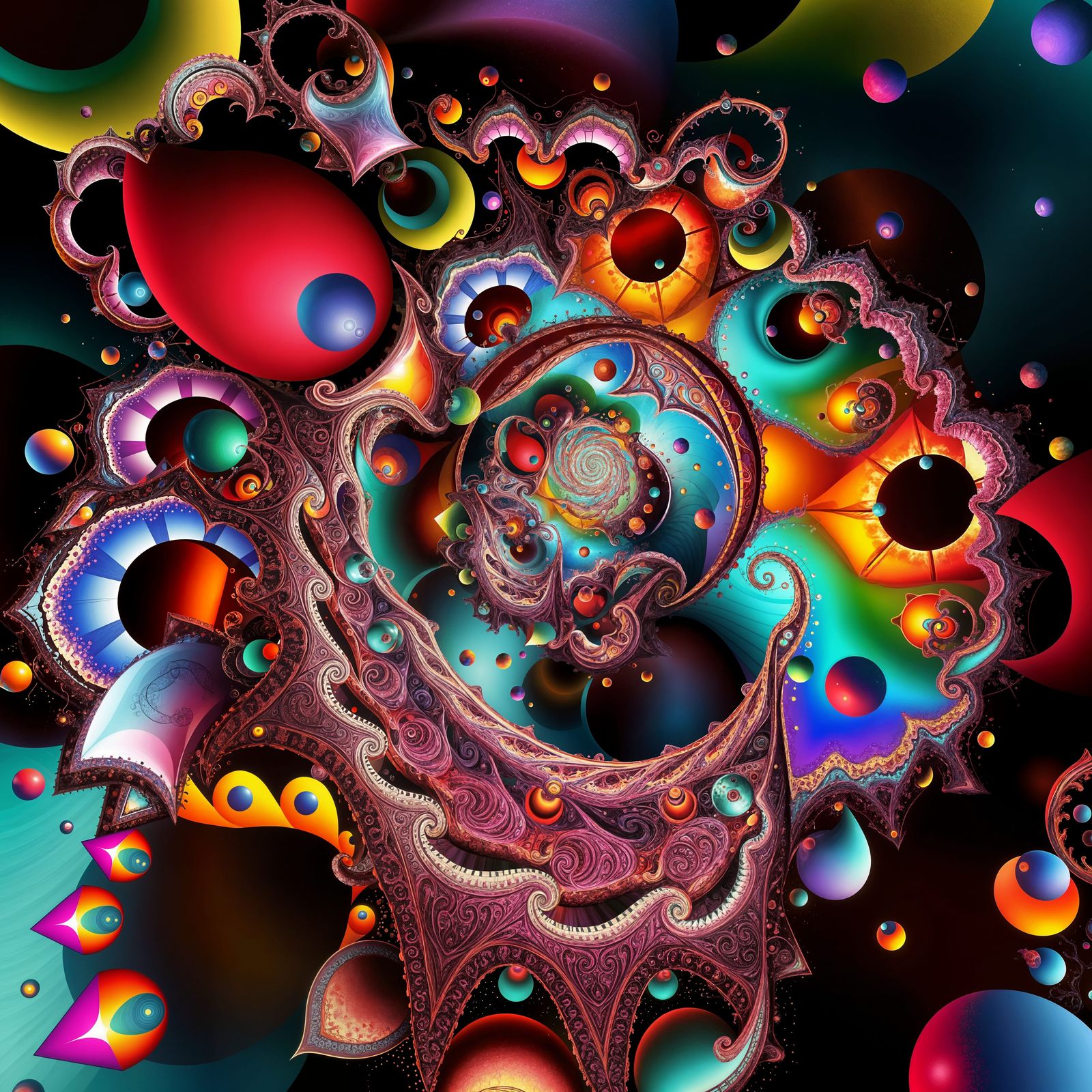 Abstract Geometric Landscape with Fractals and Mathematical....